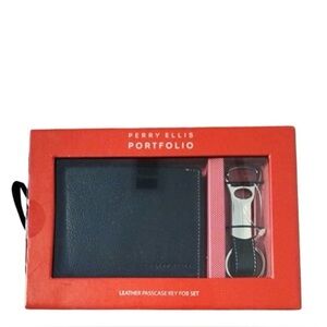 Perry Ellis Wallet and Key Fob Box Set